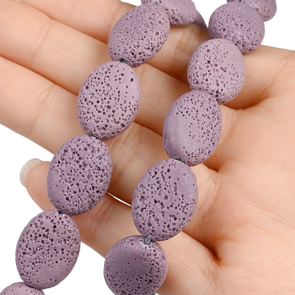 Natural Stone Beads Ellipse Loose Spacer Beads